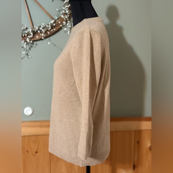 Talbots Pure Cashmere Tan Women's Sweater size Medium. - Picture 2 of 9